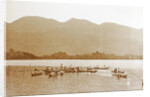 Sumatra indonesia, lake of Manindjan with native fishing boats by Christiaan Benjamin Nieuwenhuis