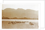 Sumatra indonesia, lake of Manindjan with native fishing boats by Christiaan Benjamin Nieuwenhuis