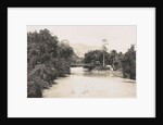 Dutch East Indies, indonesia, river Godang with suspension bridge by Anonymous