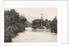 Dutch East Indies, indonesia, river Godang with suspension bridge by Anonymous