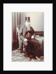 Portrait Paul Kruger in chair with hat on by C. Evans