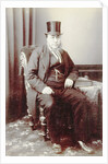 Portrait Paul Kruger in chair with hat on by C. Evans