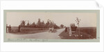 Country road with two cars and spectators by Anonymous