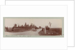 Country road with two cars and spectators by Anonymous