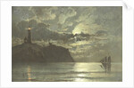 painting of a lighthouse at night from C. Frederick Sorensen by Anonymous