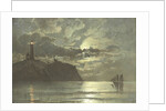 painting of a lighthouse at night from C. Frederick Sorensen by Anonymous