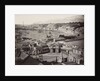 View of the bay of Genoa with a railway station in the foreground, Italy by Anonymous