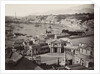 View of the bay of Genoa with a railway station in the foreground, Italy by Anonymous