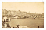 Waterloo Bridge and Somerset House in London, seen across the Thames UK by Anonymous