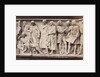 Part of the Parnassus frieze at the base of the Albert Memorial in London UK, poets and musicians by F.G.O. Stuart