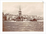 Aquarium Clock Tower Brighton, waiting beside horse carriages UK by Anonymous
