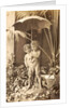 Picture of two children under an umbrella in the midst of plants, exhibited at the Paris, France World Exhibition in 1889 by Anonymous
