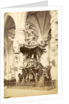 Pulpit in the Cathedral of Saint Michael and Saint Gudula, Sint-Michiel en Sint-Goedele in Brussels Belgium by Anonymous