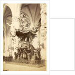 Pulpit in the Cathedral of Saint Michael and Saint Gudula, Sint-Michiel en Sint-Goedele in Brussels Belgium by Anonymous