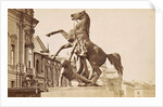 Picture of a horse tamer on Anitschkowbrug in St. Petersburg Russia by Anonymous