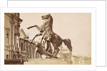 Picture of a horse tamer on Anitschkowbrug in St. Petersburg Russia by Anonymous