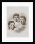 three children's portraits in the clouds, H.C. de Graaff by Photographie Société Anonyme