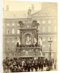 monument de Eendracht on the dam during the Feasts of April 1887 in Amsterdam by Albert Greiner