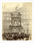 monument de Eendracht on the dam during the Feasts of April 1887 in Amsterdam by Albert Greiner