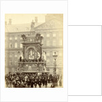 monument de Eendracht on the dam during the Feasts of April 1887 in Amsterdam by Albert Greiner