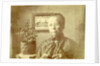 Portrait of an old lady with glasses in a living room by Anonymous