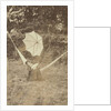 Portrait of a woman in a hammock with a parasol by Anonymous