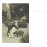 Woman with a dog in a garden by Anonymous