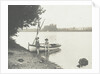 Children with a rowing boat on the bank of a river or lake by Anonymous