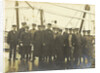 Group portrait of crew on deck of a ship by Anonymous