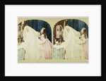 Scene in boudoir: bride and bridesmaid make toilet by Anonymous