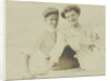 Portrait of a young couple in the outdoors; encased in matted cardboard by Anonymous