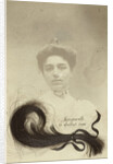 Portrait, memory of a deceased young woman named Marguerite; in the picture is a lock of hair glued by Anonymous