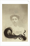 Portrait, memory of a deceased young woman named Marguerite; in the picture is a lock of hair glued by Anonymous