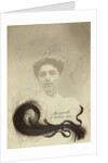 Portrait, memory of a deceased young woman named Marguerite; in the picture is a lock of hair glued by Anonymous