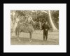 Portrait of a soldier with horse in the Dutch East Indies, Indonesia by Anonymous