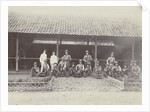 Group portrait of KNIL soldiers with machine guns for a stable by Lik Sun Bros