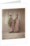 Portrait of two Chinese Buddhist monks with rosary, bell and slit drum by Baron Raimund von Stillfried und Ratenitz