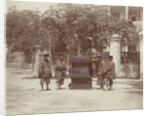 China, four carriers with carriage in the street by Baron Raimund von Stillfried und Ratenitz