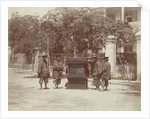 China, four carriers with carriage in the street by Baron Raimund von Stillfried und Ratenitz