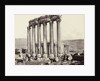 Pillars of the Temple of Jupiter and Bacchus temple in the background to Baalbek by Francis Bedford
