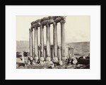Pillars of the Temple of Jupiter and Bacchus temple in the background to Baalbek by Francis Bedford