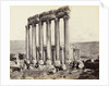 Pillars of the Temple of Jupiter and Bacchus temple in the background to Baalbek by Francis Bedford