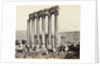 Pillars of the Temple of Jupiter and Bacchus temple in the background to Baalbek by Francis Bedford