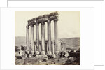 Pillars of the Temple of Jupiter and Bacchus temple in the background to Baalbek by Francis Bedford