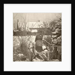 Woman on a bridge in a winter landscape by Peter Henry Emerson