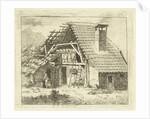 Woman doing the laundry for a farm by Anthonie van den Bos