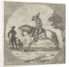 Horseman in medallion by Anthonie van den Bos