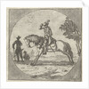 Horseman in medallion by Anthonie van den Bos