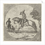 Horseman in medallion by Anthonie van den Bos