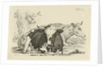 Two cows lying in front of a tree by Anthony Oberman